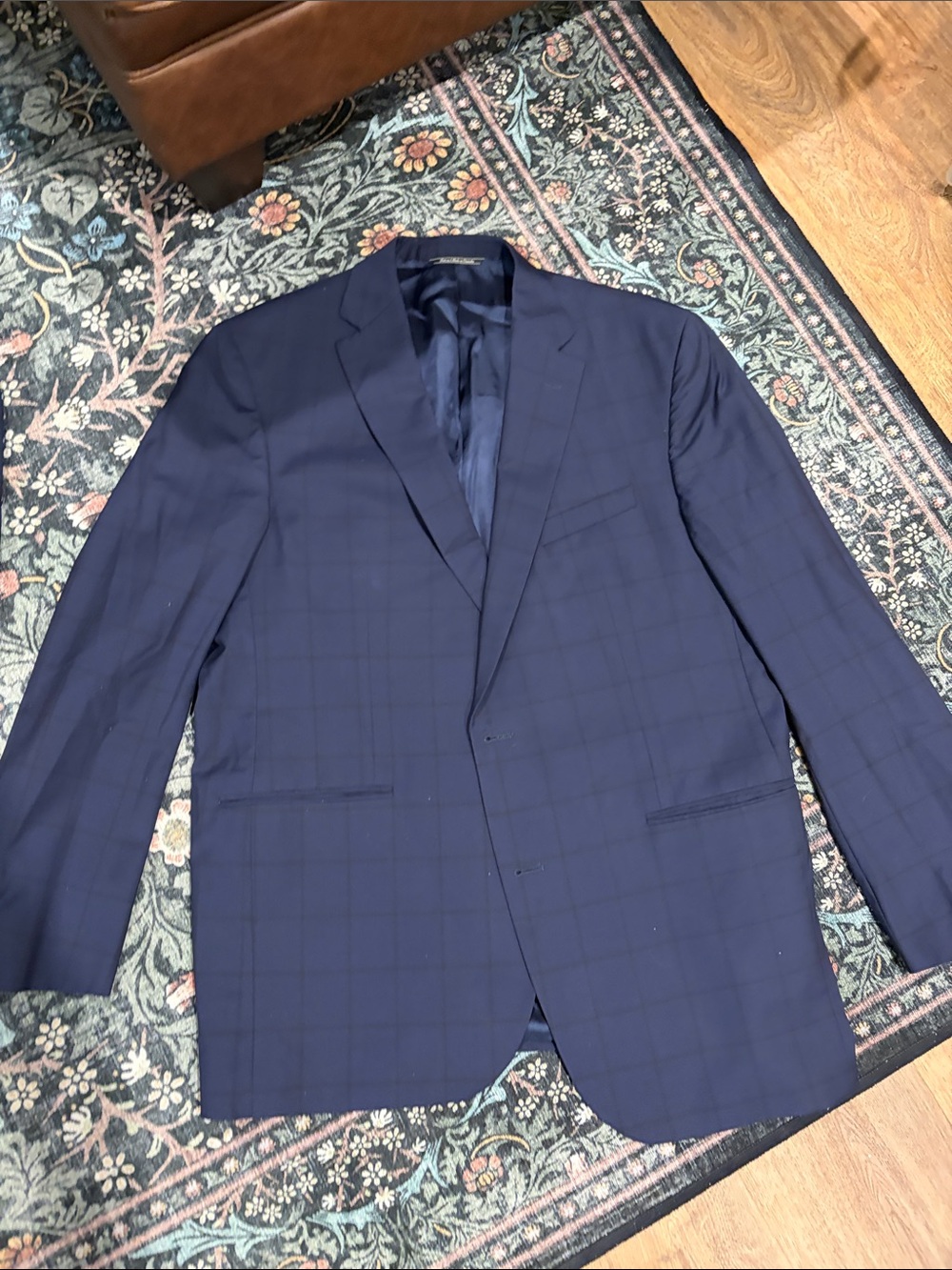 Classic Men's Navy Windowpane Suit - Jack Victor